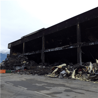 Incendio alla macelleria Pfitscher il 06.03.2020