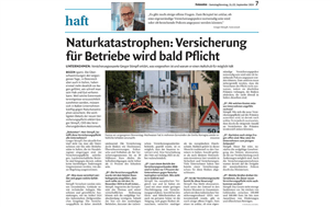 Assicurazione obbligatoria per le aziende contro le catastrofi naturali – Intervista con Gregor Stimpfl sul quotidiano altoatesino "Dolomiten"